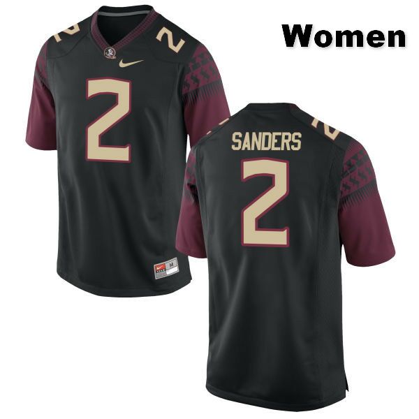 Women's NCAA Nike Florida State Seminoles #2 Deion Sanders College Black Stitched Authentic Football Jersey XEL2169YO